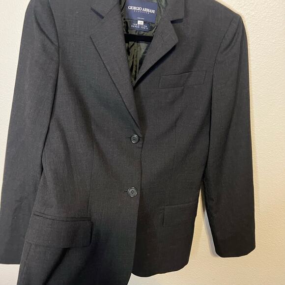 Giorgio Armani Charcoal Gray Wool Blazer Size French Size 40 US Size 8 - Picture 2 of 5